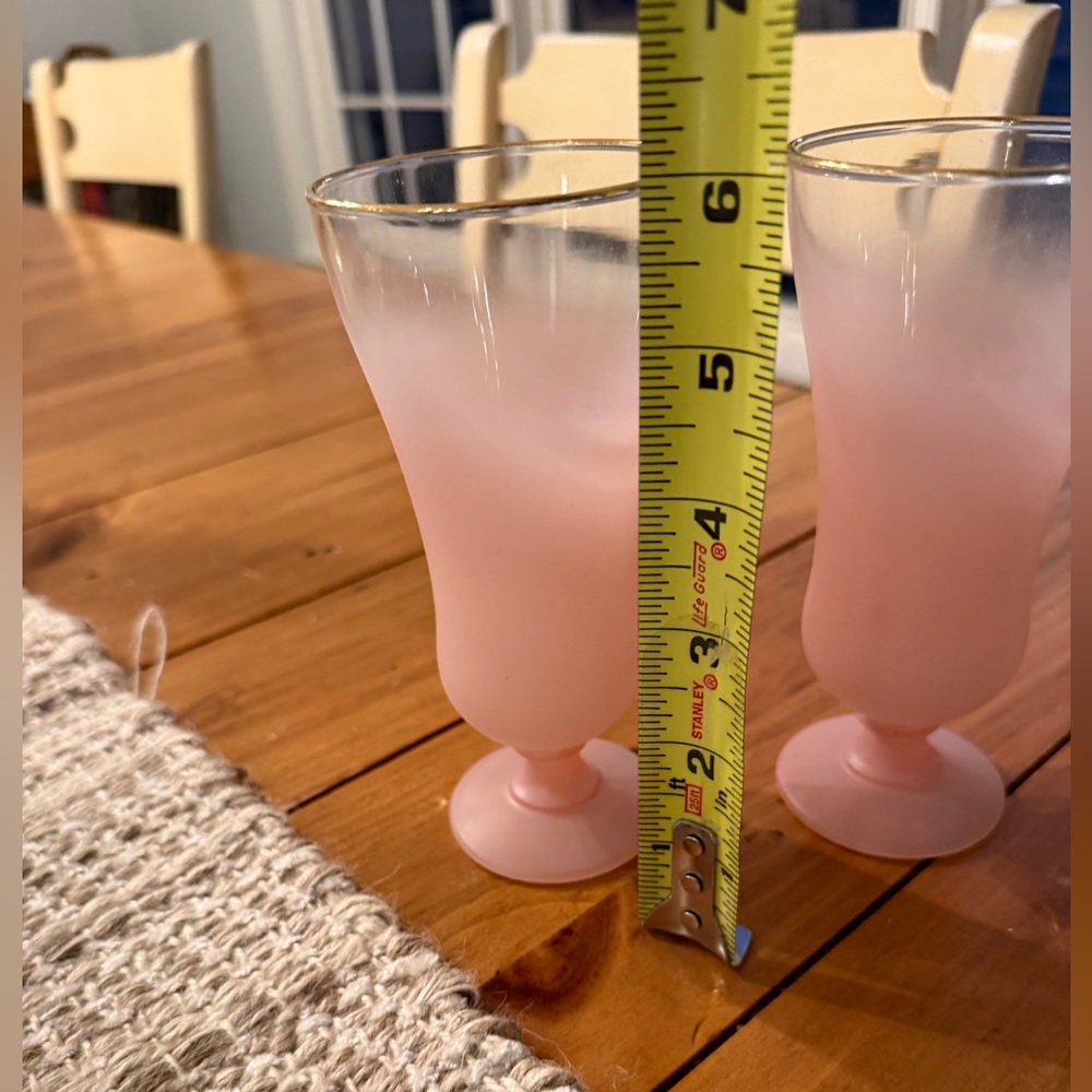 Blendo 4 Frosted Pastel Ombré Glassware Set Parfait Cocktail Glasses MCM Vintage - Picture 15 of 16